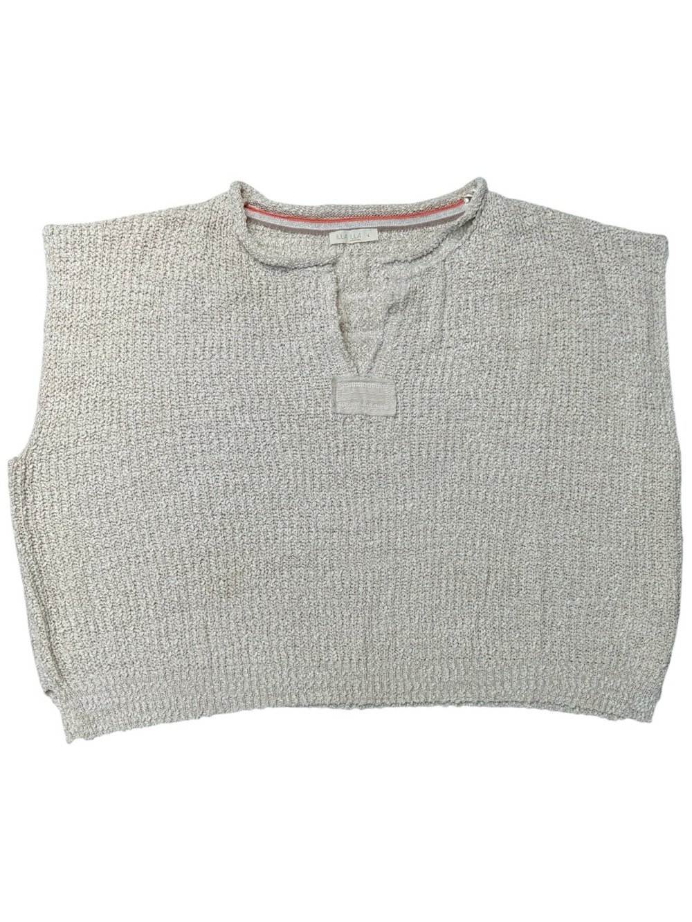 ILLA ILLA Slouchy Cropped Oatmeal Sleeveless Sweater Size Large